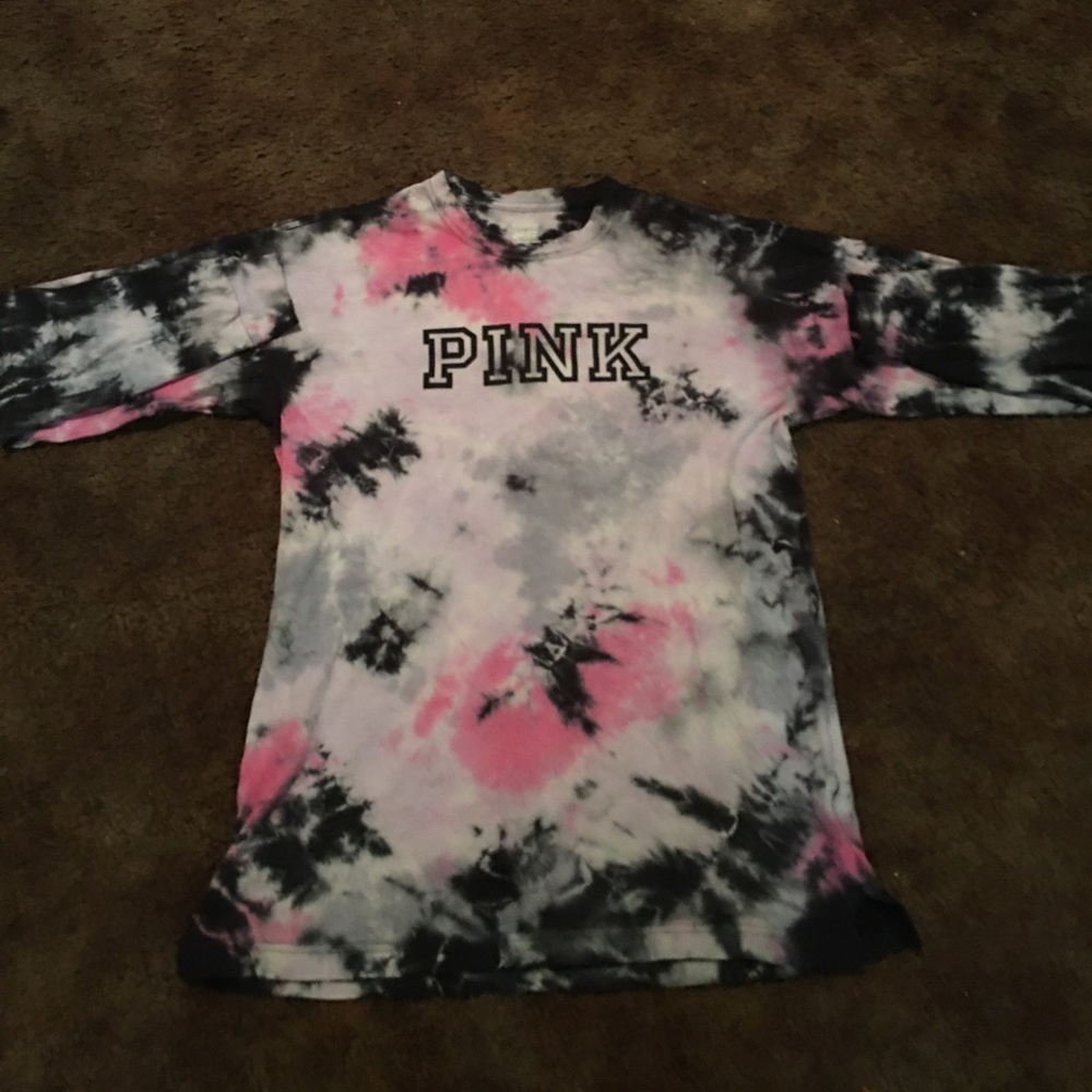 Victoria Secret Pink Tie Die Crew